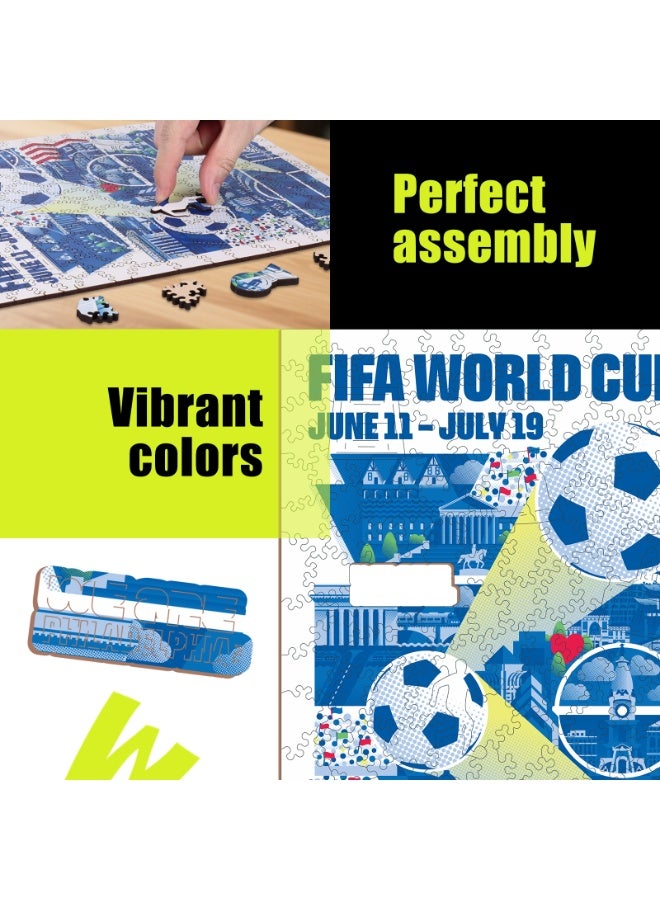 FIFA World Cup FIFA Official Licensed World Cup 2026 Host City Philadelphia Wooden Jigsaw Puzzle 200 Pieces - Image 3